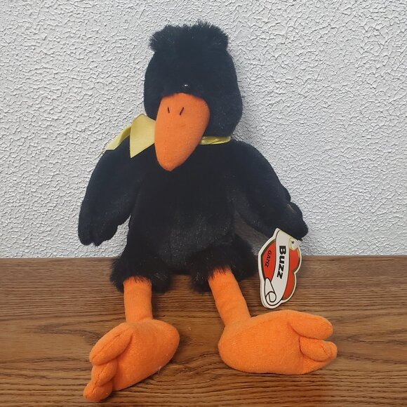 Vintage 1995 Plush Ganz Buzz Crow 14" Stuffed Animal New with Tag - Picture 1 of 6